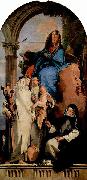 Giovanni Battista Tiepolo, Madonna mit Hl. Katharina, Hl. Rosa, die das Kind halt und der hockenden Hl. Agnes